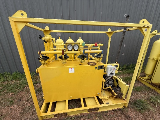 MEYER 3K WP DIESEL POWERED 4-STATION ACCUMULATOR CLOSING UNIT, SKIDDED