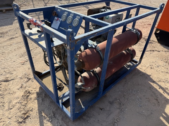 3k Wp 2-Bottle Accumulator Nitrogen Backup / Test Skid P/B Kubota Actv Diesel Engine
