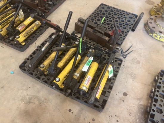 (9) ENERPAC & power team manual hydraulic pumps