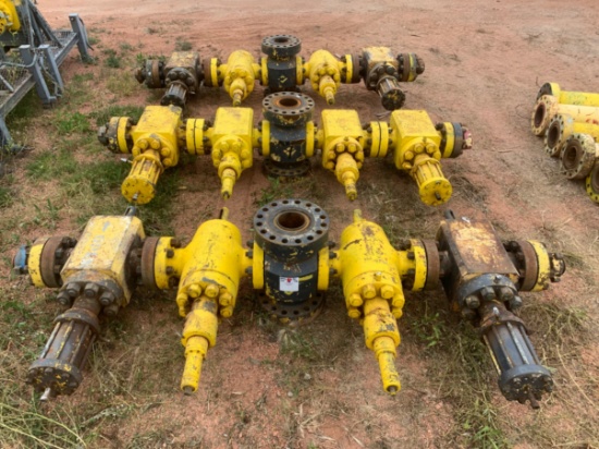 (3x$) 7-1/16 15k Fluid Crosses w/ (12) 4-1/16 5k Gate Valves