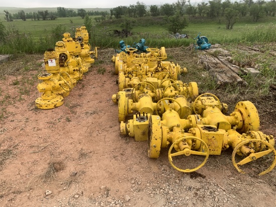 (17x$) 2-9/16 5k gate valves w/ fluid crosses & adapter flanges
