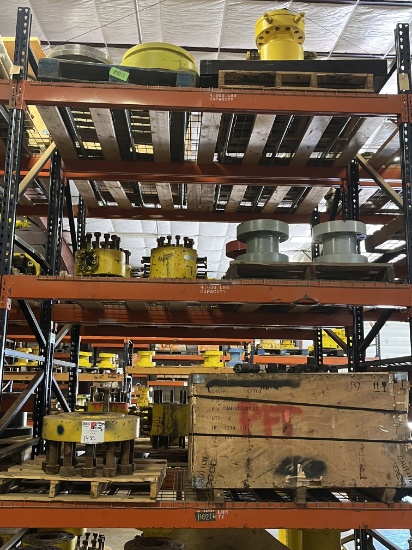 Contents of (5 shelves) w/ esp flange equipment, blind flanges, soda blast media, single stud adapte