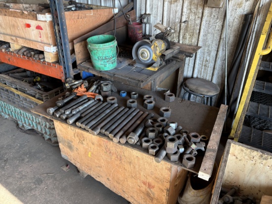 Contents of (4 shelves) w/ Assorted 4 & 7 valve gates, body bushings, paint storage cabinet, assortm