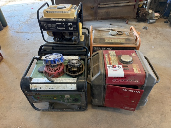 (5) SMALL 1500 WATT TO 4375 WATT PORTABLE GAS GENERATORS