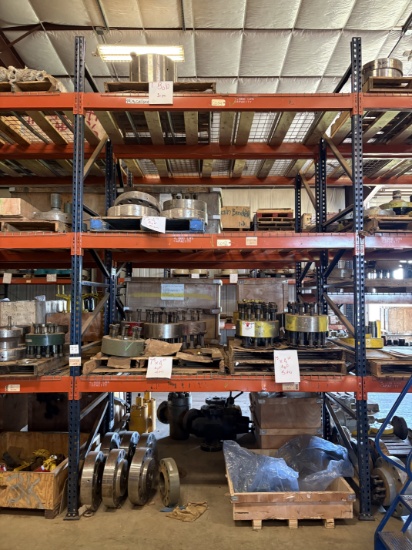 Contents of (4 shelves) w/ stainless 2-9/16 5k x 710k flanges,(12) assorted DSAs