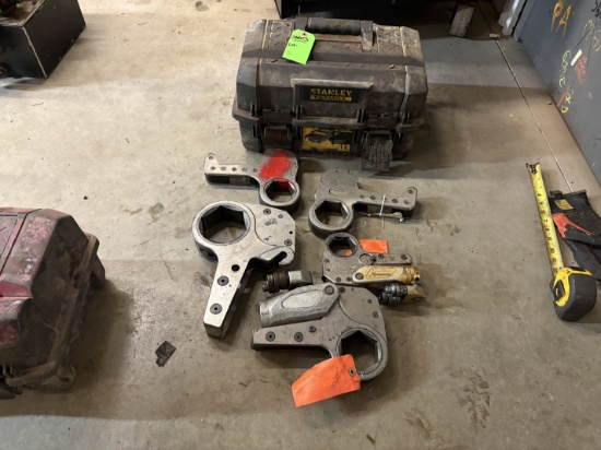Set of (5) hexpro & norwolf hydraulic torque wrenches