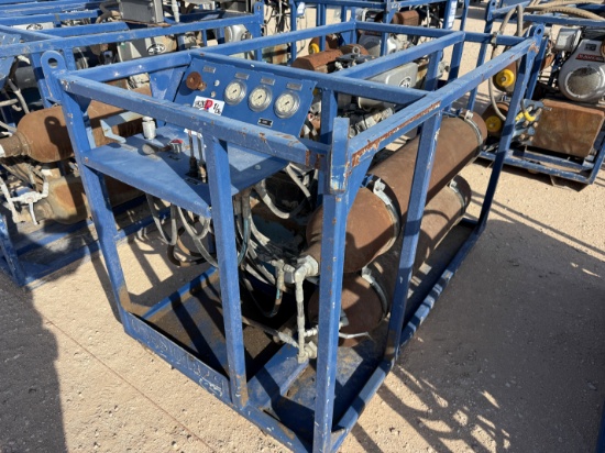 3k Wp 2-Bottle Accumulator Nitrogen Backup / Test Skid P/B Kubota Actv Diesel Engine