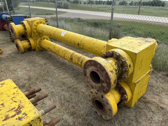 (2x$) 7-1/16 x 10L spacer spools w/ (4) fluid crosses, (4) 20l spools, & weco flanges