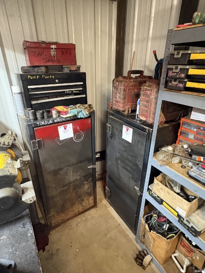 (2) 2 x 16 x 4 supply cabinets w/ contents