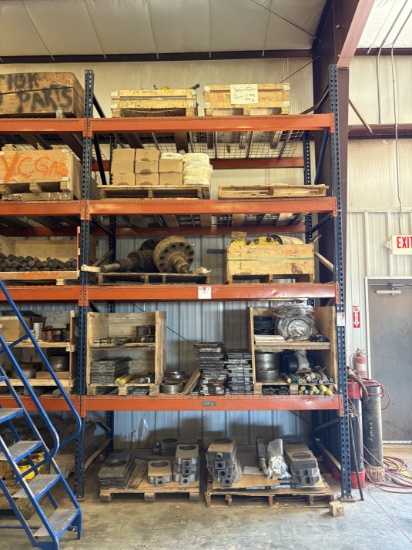 (5 shelves) of assorted frac valve parts