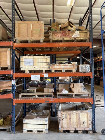 Contents of (4 shelves) of assorted frac valve parts