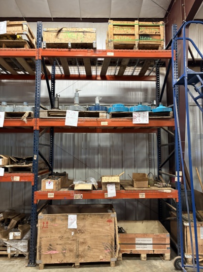 Contents of (4 shelves) w/ 500+ assorted stud bolts, test flanges, 2-3/8 to 2-7/8 landing flanges, s