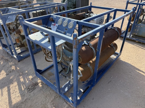 3k Wp 2-Bottle Accumulator Nitrogen Backup / Test Skid P/B Kubota Actv Diesel Engine