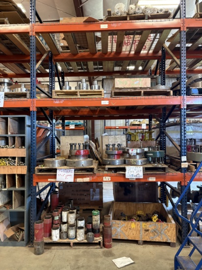 Contents of (4 shelves) w/ (8) assorted single & double stud adapters, pipe nipples, landing flanges