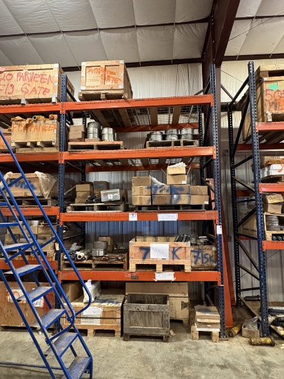(5 shelves) of assorted frac valve parts
