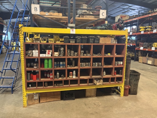9.5 x 3 x 80 shelving w/ contents