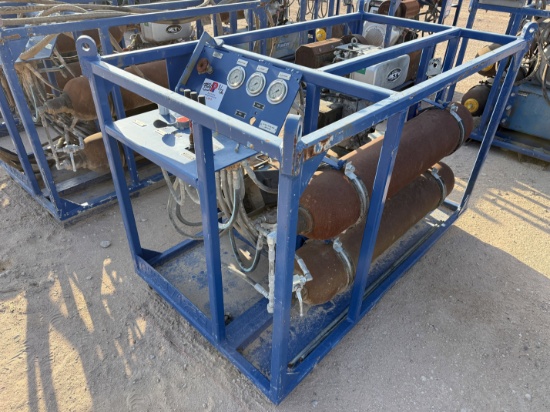 3k Wp 2-Bottle Accumulator Nitrogen Backup / Test Skid P/B Kubota Actv Diesel Engine