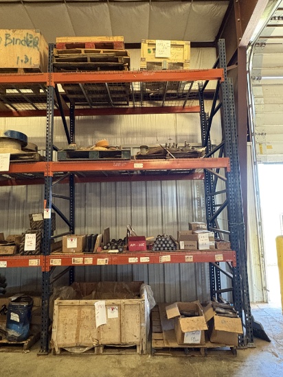 Contents of (4 shelves) w/ assortment of stud bolts, landing flanges, weco flanges