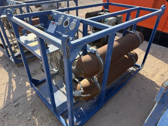 3k Wp 2-Bottle Accumulator Nitrogen Backup / Test Skid P/B Kubota Actv Diesel Engine