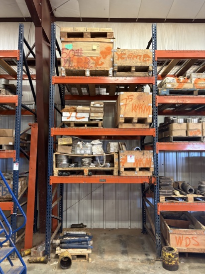 (4 shelves) of assorted frac valve parts