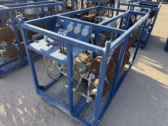 3k Wp 2-Bottle Accumulator Nitrogen Backup / Test Skid P/B Kubota Actv Diesel Engine