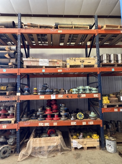 Contents of (5 shelves) w/ (175+) 1-13/16 to 3 5k & 10k weco flanges, casing hangers, & 7 casing pup