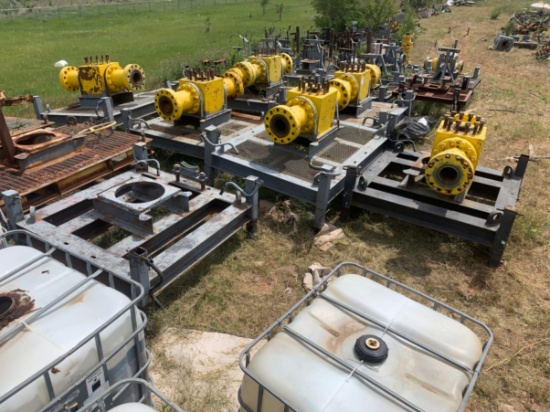 (4) 7-1/16 10k Fluid Crosses w/ (7) Transport Skids