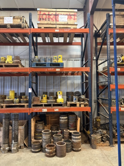 Contents of (4 shelves) w/ Assorted rl-7, f-22 & f-23 casing hangers, & box of choke valve parts