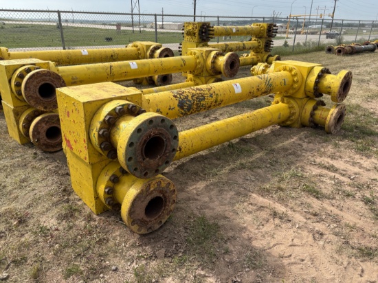 (2x$) 7-1/16 x 10L spacer spools w/ (4) fluid crosses, (4) 20l spools, & weco flanges