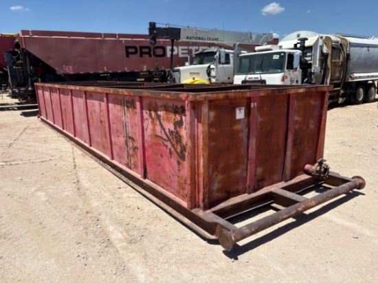 34 x 8 x 4 open top fluid tank, skidded