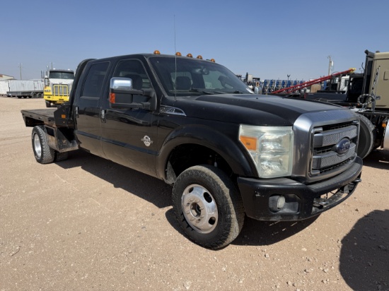 2016 FORD F-350 SUPER DUTY CREW CAB FLATBED TRUCK, 4X4