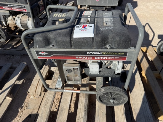 STORM RESPONDER MODEL 030430 / 5500 AC WATTS / 120/240-VOLTS P/B BRIGGS&STRATTON GAS ENGINE PORTABLE
