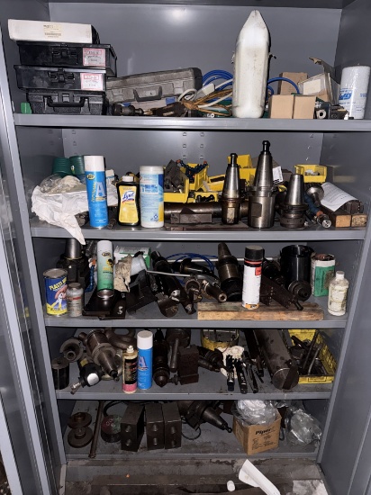 4x2x6 2-DOOR METAL TOOL CABINET W/ MACHINE TOOL CONTENTS