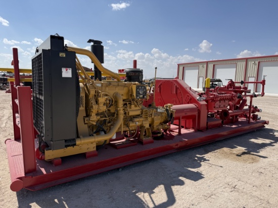 Tulsa triplex TT-560 triplex pump unit, skidded