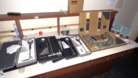 SECTION W/(4) MITUTOYO 2 THRU 10 DEPTH GAUGES, (1) MITUTOYO 12-18 OD MICROMETER, & (2) DUROMETER GUA