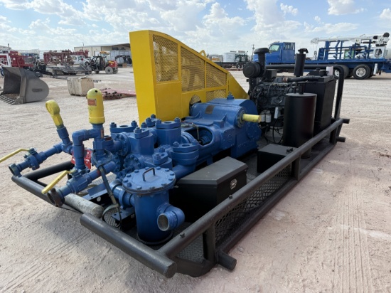 GARDNER DENVER FCFXXU 5x8 DUPLEX MUD PUMP P/B DEUTZ 131-HP DIESEL ENGINE SKIDDED