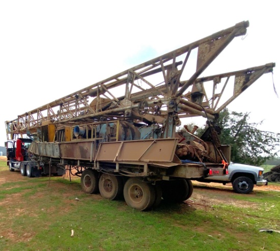 Spencer-Harris Model 7000 Trailer Mtd Drilling Rig & 14'L X 8'T X 16'W Substructure W/ Ramp
