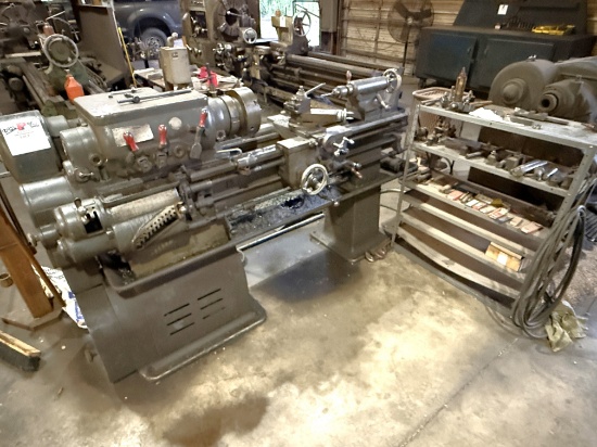 THE HENDEY MACHINE 48x12 TABLE HORIZONTAL LATHE W/ SOME TOOLING