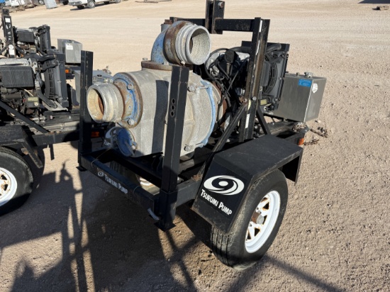 TSURUMI EPT5-150KD 6x6 TRASH PUMP P/B KOHLER 23.4-HP DIESEL ENGINE MTD ON S/A TRAILER