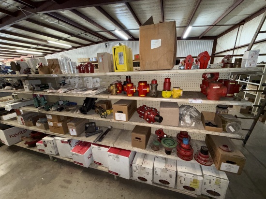 Section Of (10+) Kimray Motor Valves, Trunions, & Repair Kits, Wsi Heavy Wall Tees, Baird 125 Psi Re