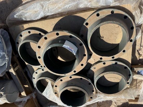 Pallet Of (8) Unused Weldbend Mfg. 12 150# Cs Rf Weldneck Flange True S80 Bore A105 Domestic