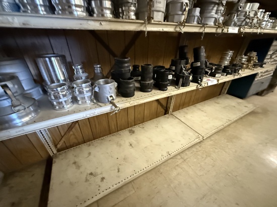 4th SHELF OF (30+) 2 THRU 4 ALUM & PVC CAMLOCK FITTINGS,