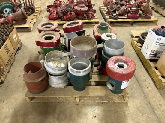 Pallet w/ (10) Larkin stripper heads & parts