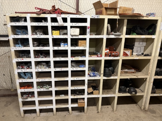 8 x 2 x 6 55-BIN WOOD PARTS SHELF