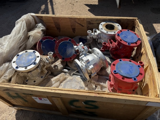 Pallet Of (22) Unused Cf Mfg. 4 150# Cs/Ss Rf Fp Ball Valve Nace Lever Op