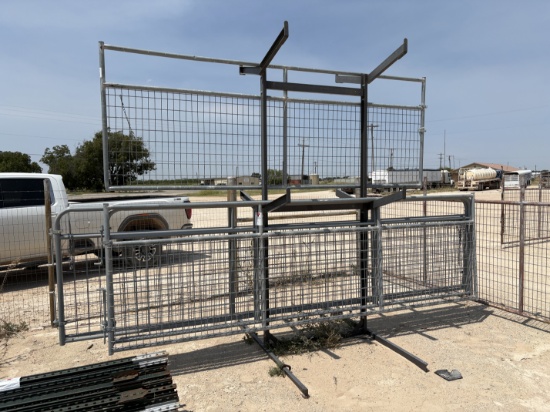 (4) 13.5 x 4 & (2) 15.5 x 4 gates w/ storage rack