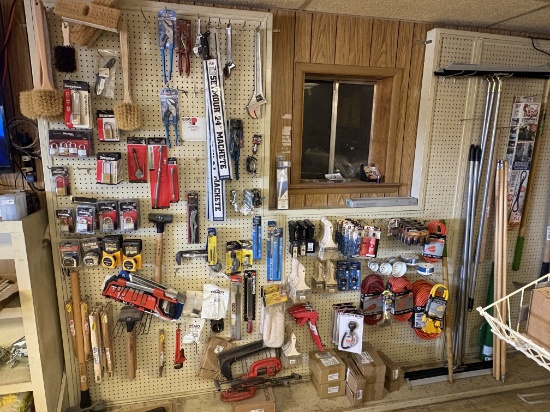 Hardware contents of pegboard
