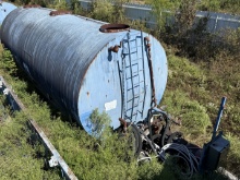 400 BBL WATER TANK SKIDDED W/ (2) 3X2X13 CENT PUMPS P/B 20-HP ELECTRIC MOTORS, SKIDDED