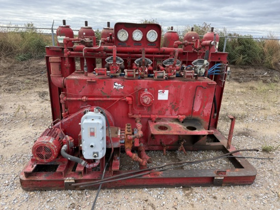 4-STATION ACCUMULATOR CLOSING UNIT, SKIDDED
