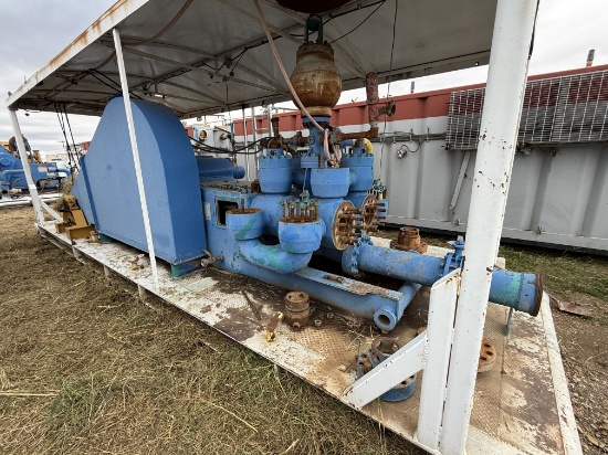 IDECO MM550 7-1/4 x 15 3,120-PSI DUPLEX MUD PUMP, SKIDDED 35L x12W x 12H